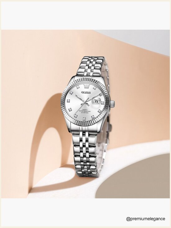 Luxury Elegant Stainless Steel Waterproof Luminous Diamond Watch for Small main image 7